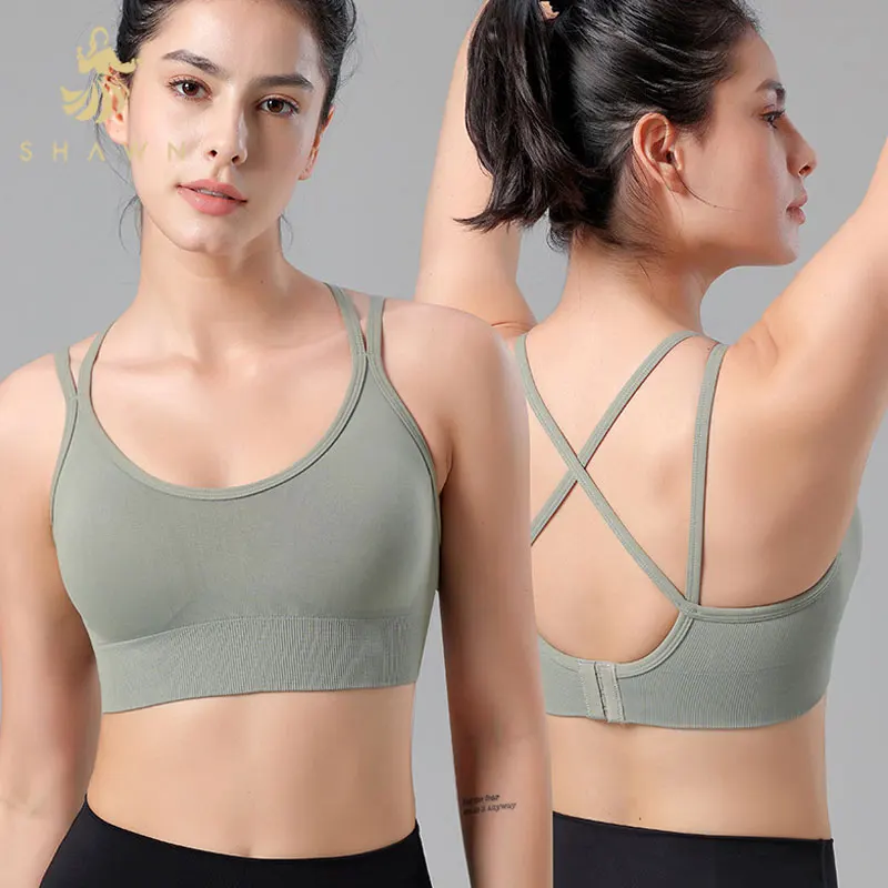 Super Stretchable Adjustable Straps Back Comfy Sports Gym Yoga Fitness Jogging  Zipper Sport Bra For Women