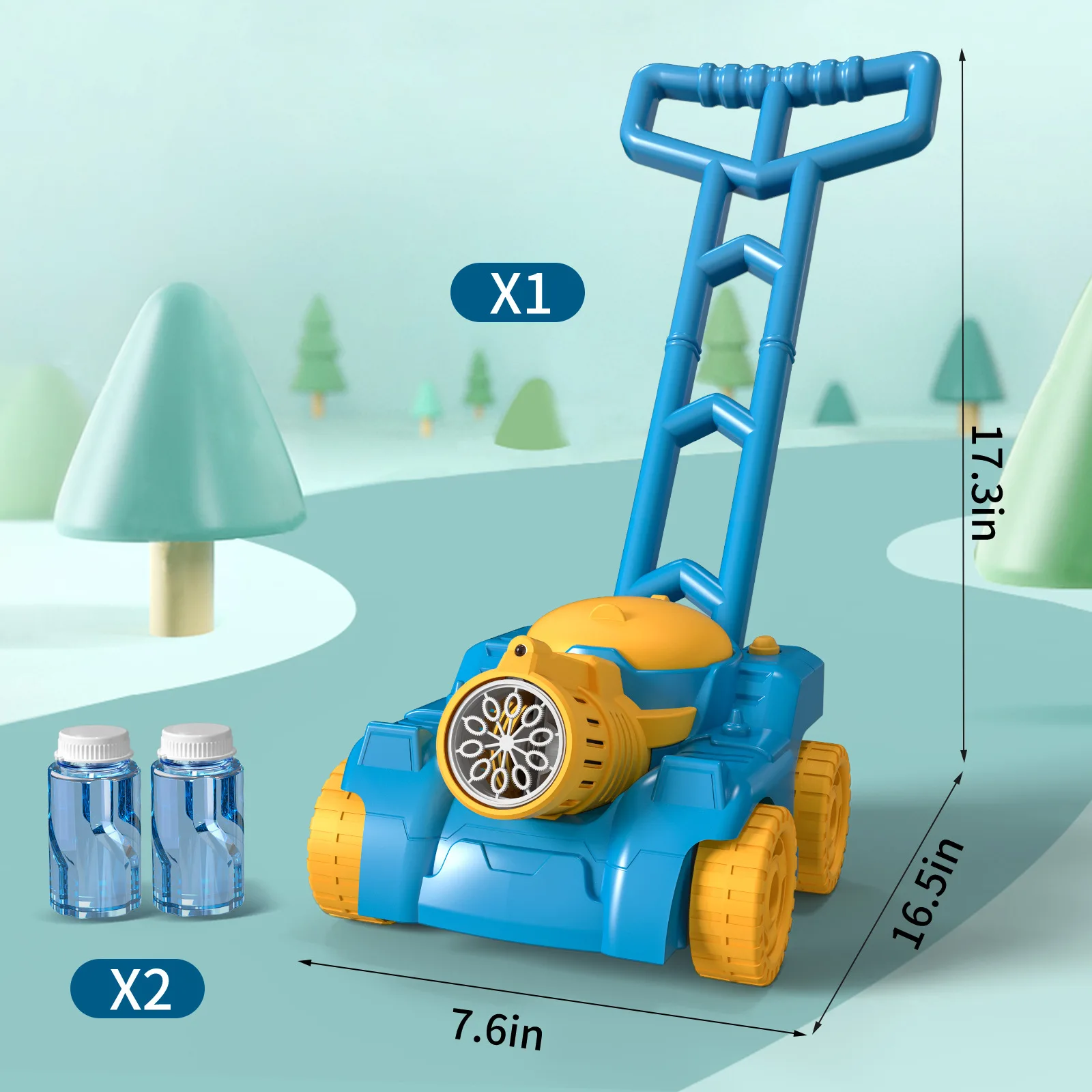 Оптовая продажа Детская наружная Автоматическая машинка для изготовления пузырьков игрушечная ручная газонокосилка с функцией автоматического выдува детей