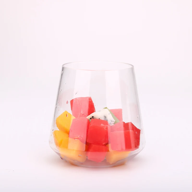 Disposable plastic clear customized logo PET Tritan juice ice cream wine cups plastic wine cups egg cups for wine