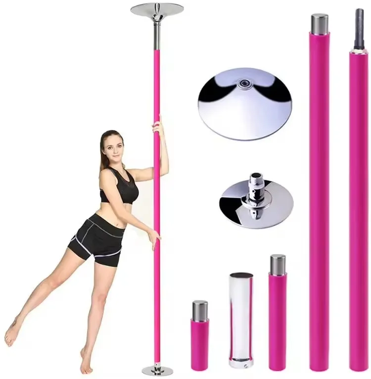 Stripper Pole Stage Pink Silicone Pole Spinning Static Pole Dance Stage