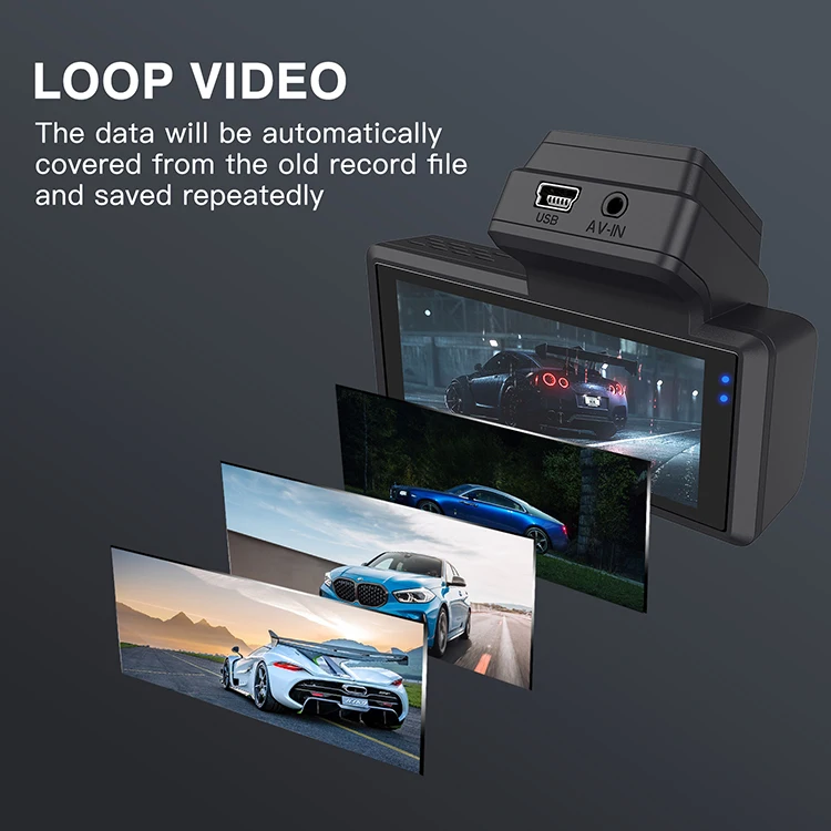  IPS 1080p Автомобильный видеорегистратор с камерой 170 градусов g-сенсор Лидер продаж мини 3 16 дюйма двумя объективами Ar Black