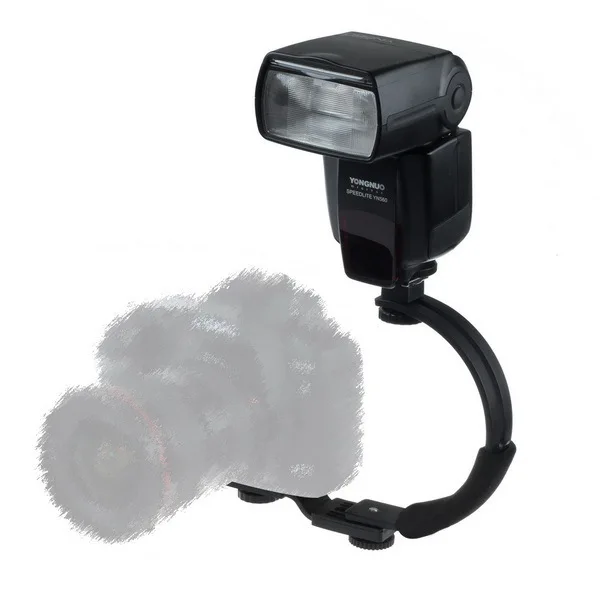 Kasin Photography Cameras Video Light Flash Multi-function Arc bracket C-type Dual Hot Shoe Bracket