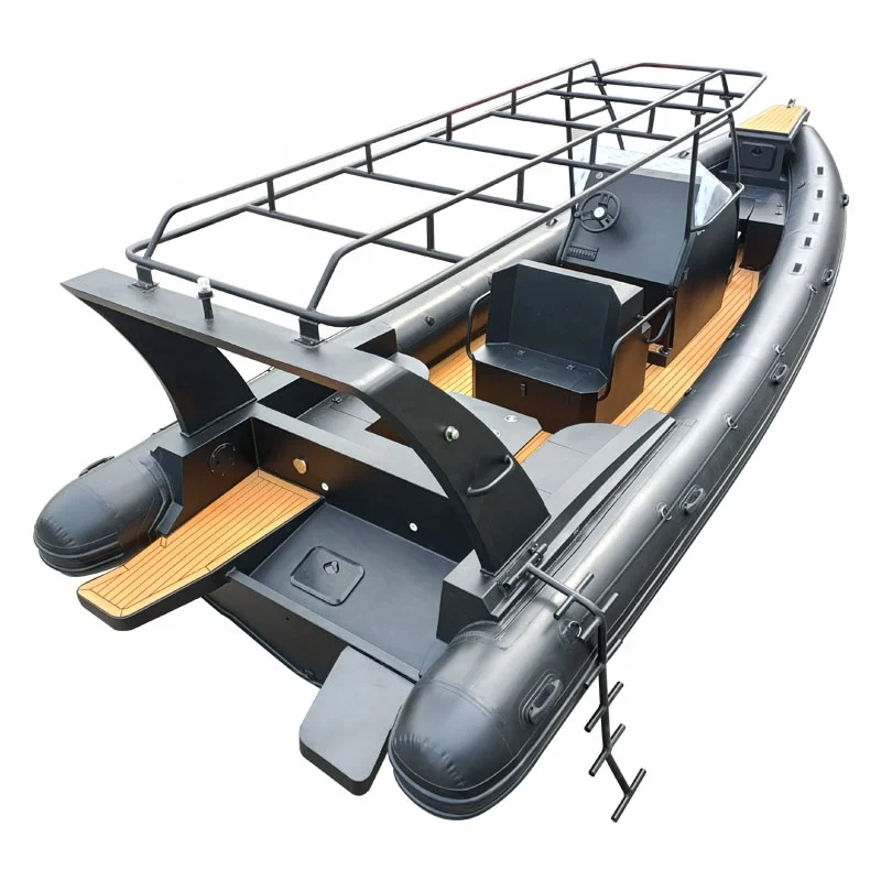 CE Certified Luxury 28ft RIB860 High Quality Aluminum Hull Hypalon inflatable RIB Boat With Big Console
