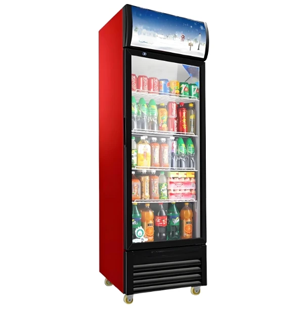 Drink vertical display freezers	upright drink refrigerator for Food & beverage factory  stand up beverage refrigerator