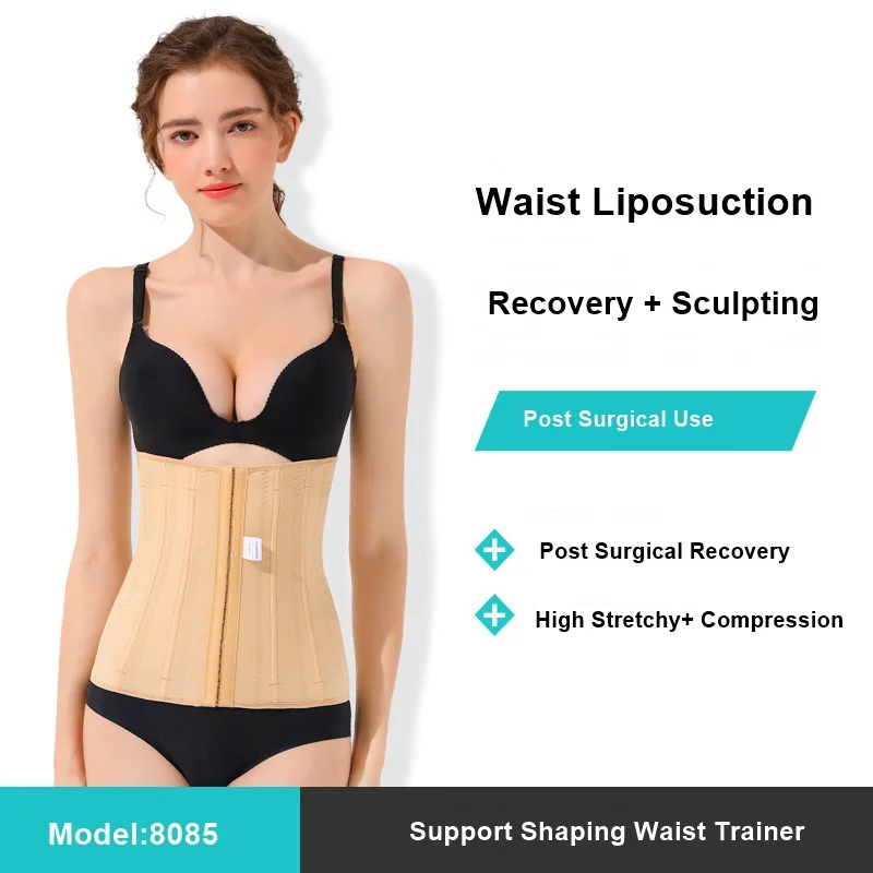 Post Surgery Double Layers 9 Pcs Steel Bones Firm Strong Compression Post Partum Tummy Control Shaping Waist Trainer Shapers