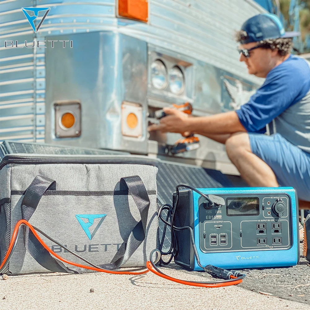 Bluetti EB55 + PV120 батарея солнечные панели Lifepo4 Быстрая зарядка лучший портативный солнечный генератор
