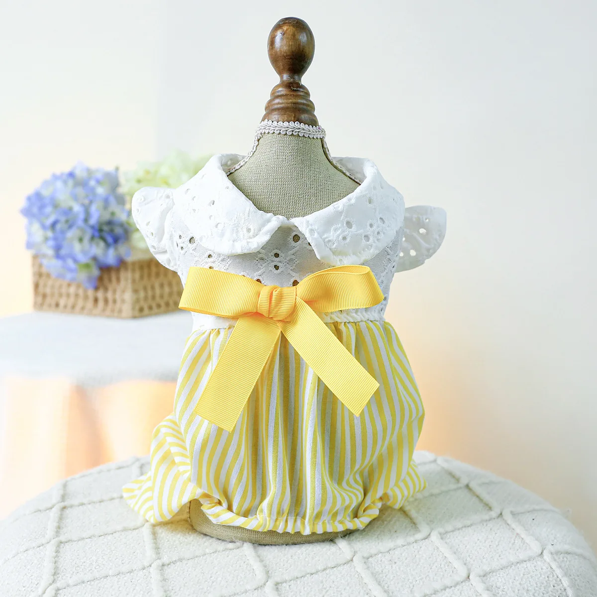 High-waisted Bow Dog Jumpsuit Casual Overall Puppy Clothing Pet Clothes For Small Dog