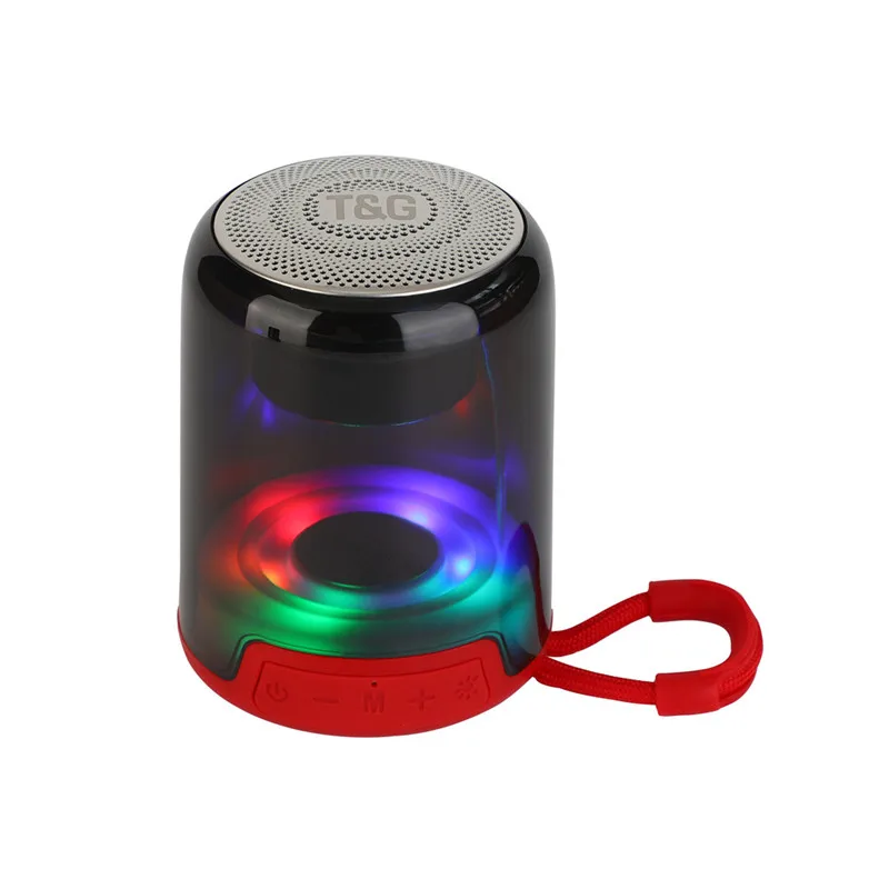 2022 New T&G TG314 Mini Wireless Blue tooth Speaker Outdoor Portable LED Light Plug-in U Disk Subwoofer AUX TF Card FM Radio TWS