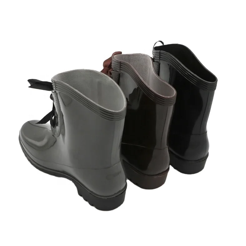 Best Selling Fashion Lace Up Cheap Custom Premium Practical Popular Gumboots Waterproof  Lace Up Rain Bootsts