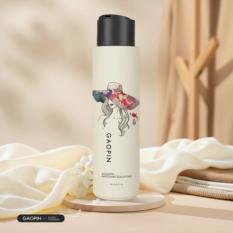 450ml luxury shower gel hdpe bottle squeeze shampoo plastic packaging empty container