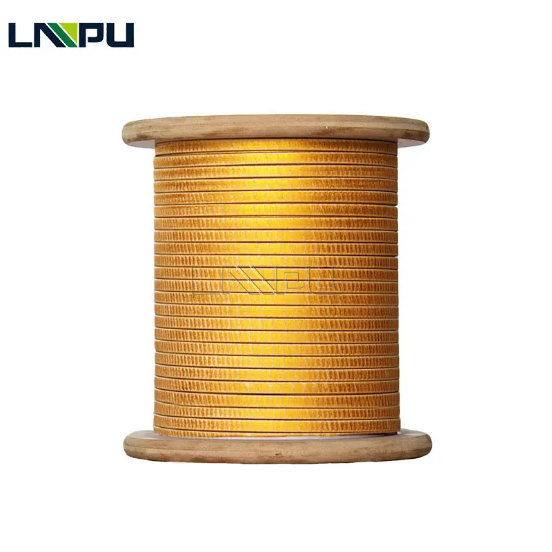 Class 180 Covered With Glassfibre Yarn Rectangular Conductor Of Copper Polyesterimide Enameled Magnet Wire