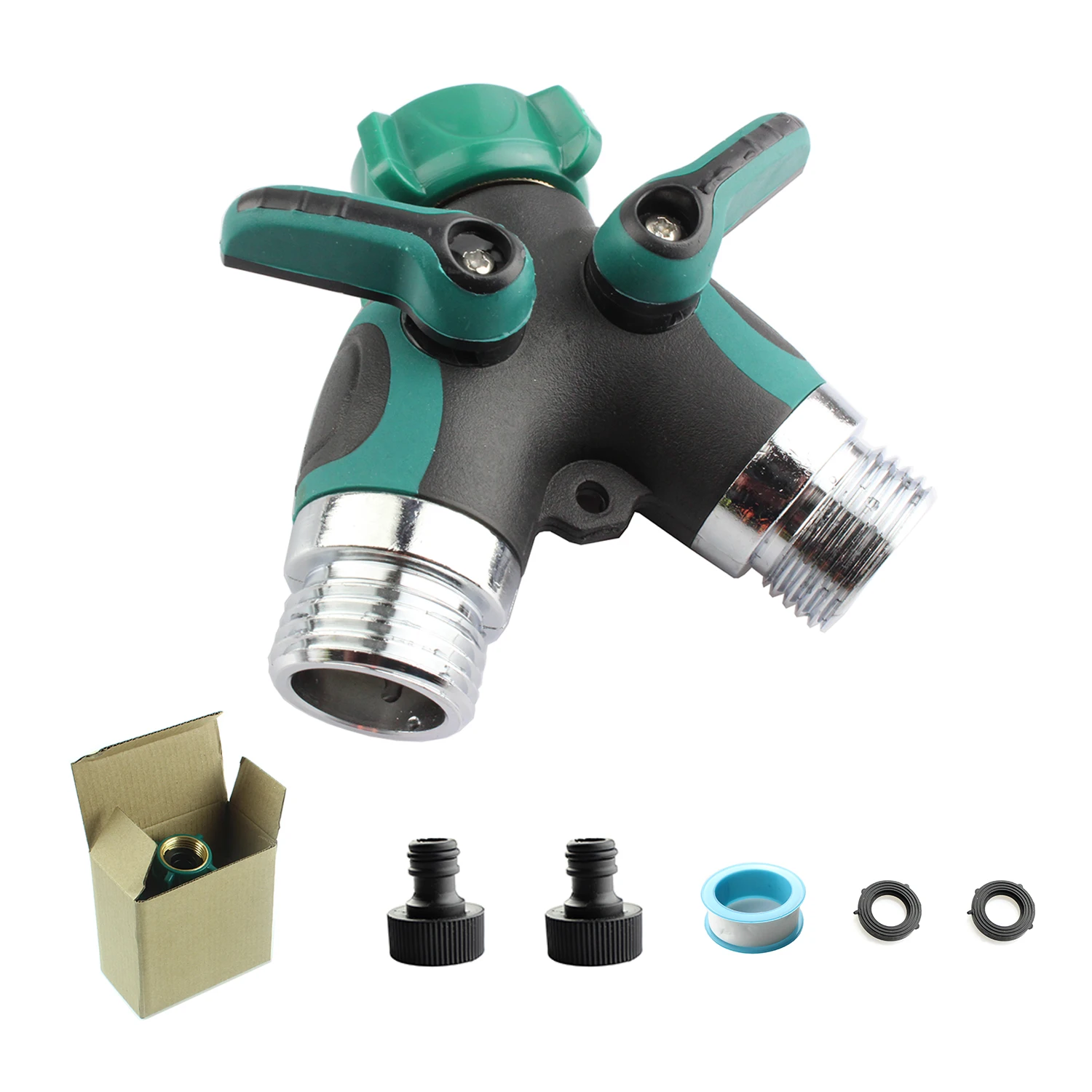 two way garden 3way hose y faucet splitter