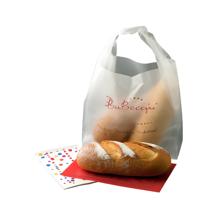 Transparent Clear Poly Plastic Shopping Bag Bread Pack Plastic Bag With Soft Loop