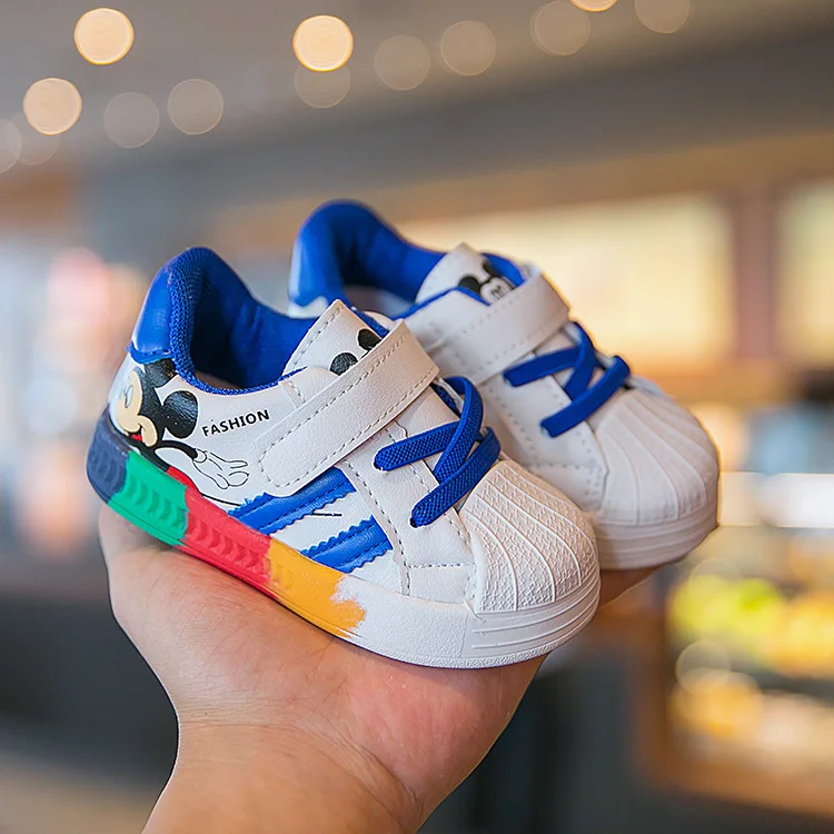 Cute Baby Shoes Boys Girls Shell Head Colorful Soft Bottom shoes First Walkers Kids Toddlers Baby Comfortable Sports Sneakers