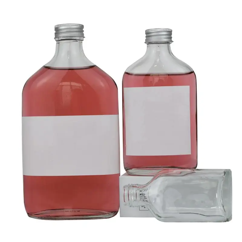 50ml 100ml 200ml 250ml 350ml  500ml Clear Juice Glass Bottle for Juice Beverage Drinks Milk