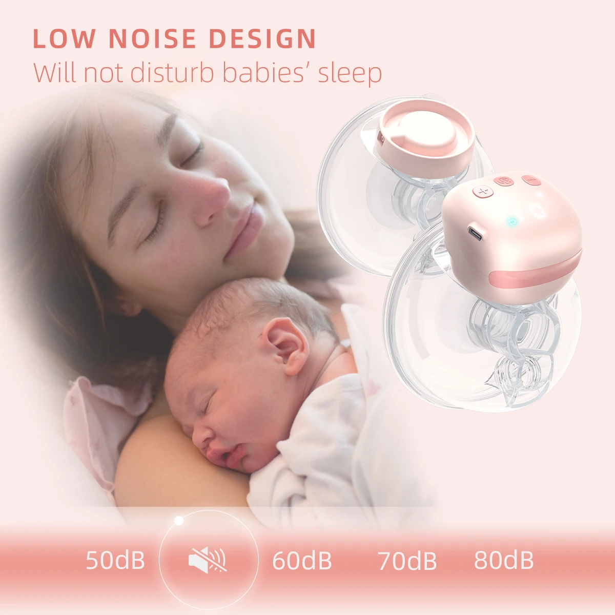 New design wearable  hands free silicone milk pumping bowl adjustable size electric double bowl breast pump for nursing mothers