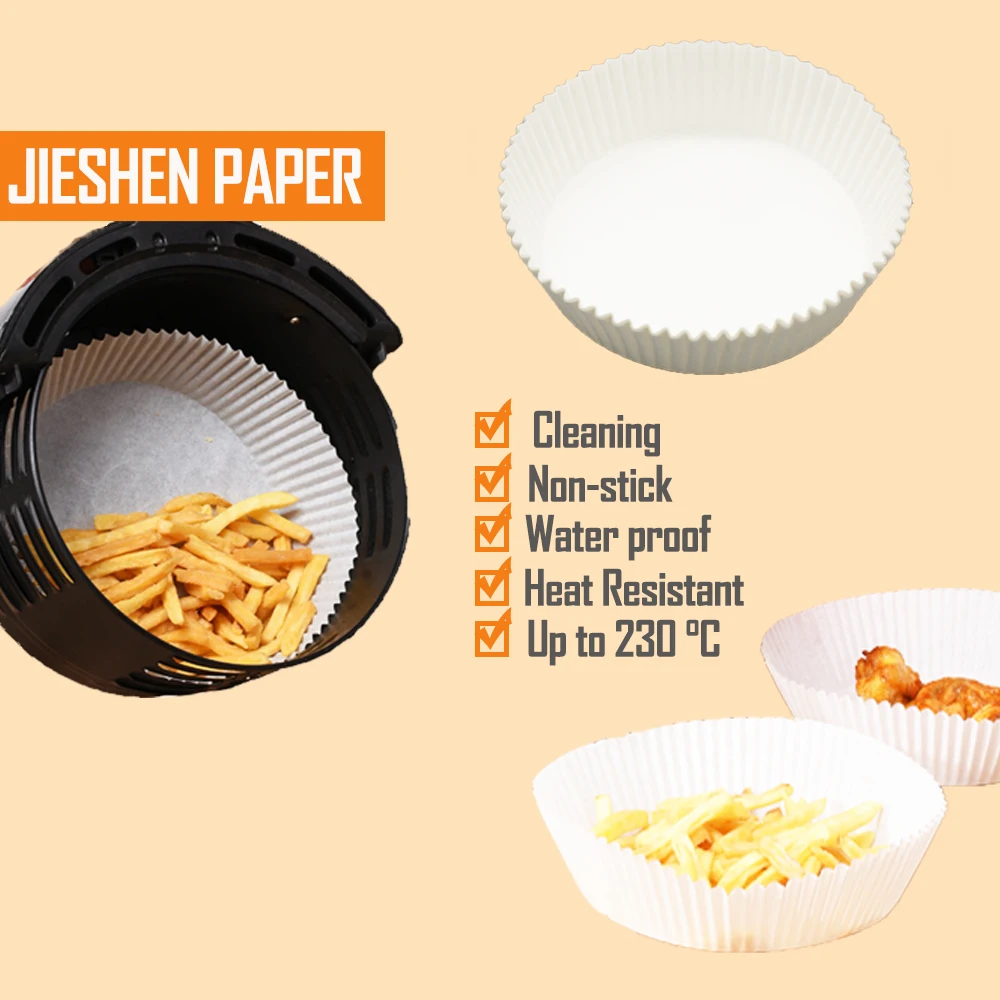 Hot sale round shape frying parchment paper easy clean Multi function deep frying Rectangular air fryer disposable paper liner