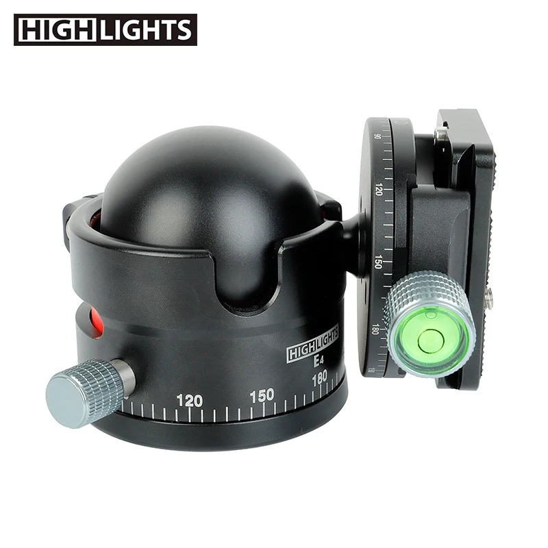 Black Universal Ball Head Adjustable Accessories QR Plate Monopod Photography Tripod Head