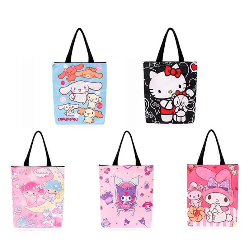 new designer wholesale cute shopping bag large capacity student girl shoulder bags cartoon kawaii bag canvas melody handbag