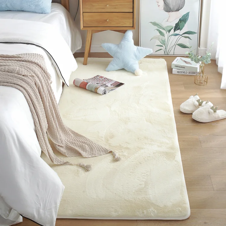 Beige Carpet Maker Manufacturer Kids Bed Room Fake Wool Carpet Mat Floor Custom Shag Black Rug For Sofa Living Room