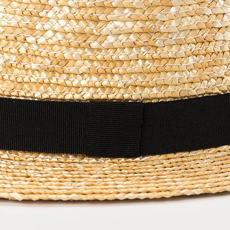 kids flat top natural wholesale skimmer boater straw hat