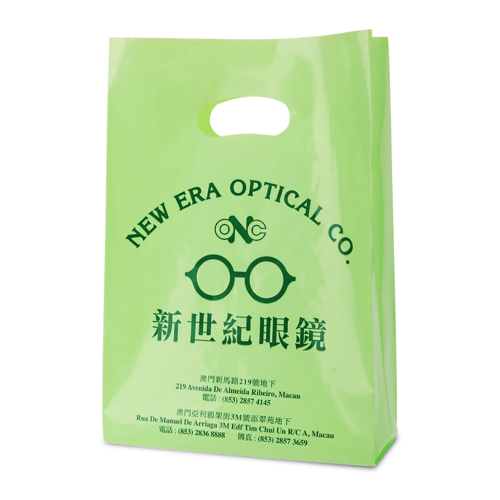 Wholesale low MOQ fast delivery time Custom Logo plastic die cut handle PE bag for shopping promotion and gift