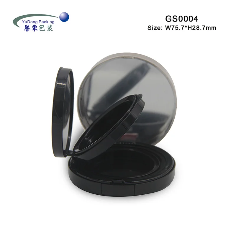 Double layer Air Cushion Case Round Cream Foundation Compact Case with Mirror and Powder Puff Layer Container