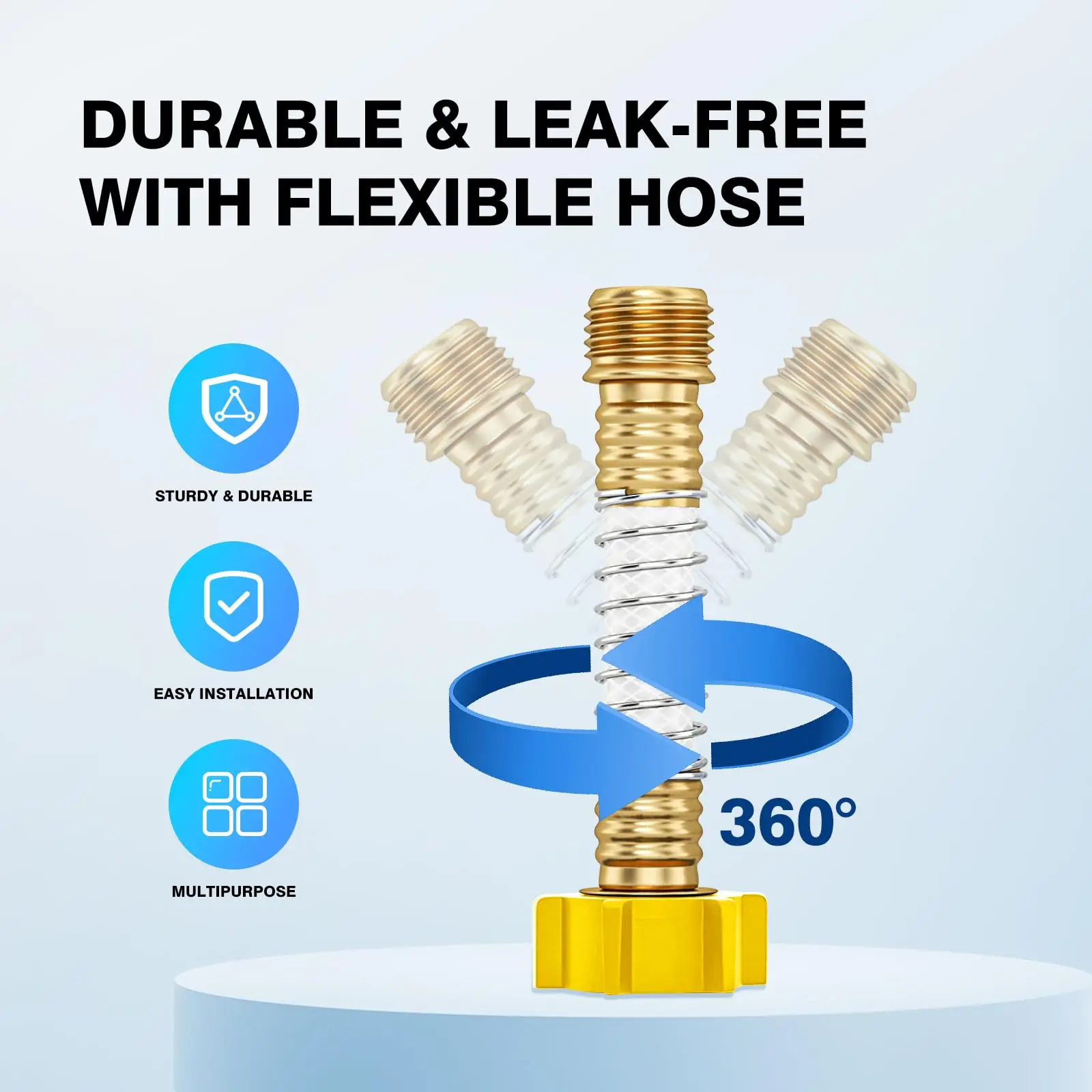 Garden Hose Filter with 2 Flexible Hose Protector Inline RV Water Filter for Boat RV Marine Garden Use