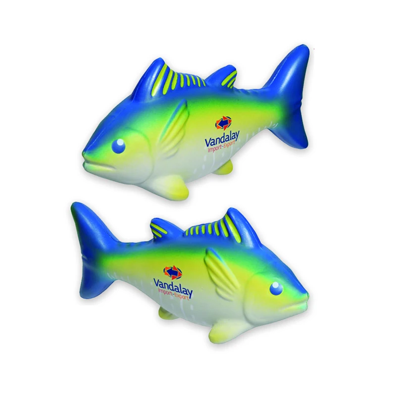 Promotional custom logo print anti stress relief PU foam tuna stress ball