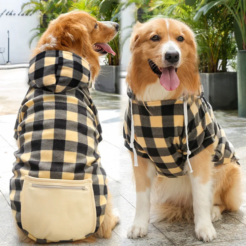 Wholesale Custom Plaid Fleece Pet Cloth Dog Hoodie