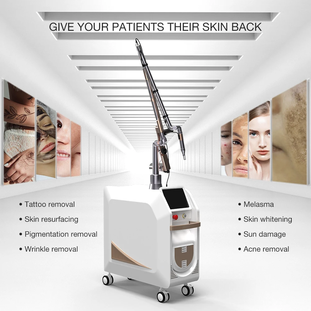 Picoking EL900 532Nm 755Nm 1320Nm 1064Nm Nd Yag Laser Picosecond Tattoo Removal Machine For Sale