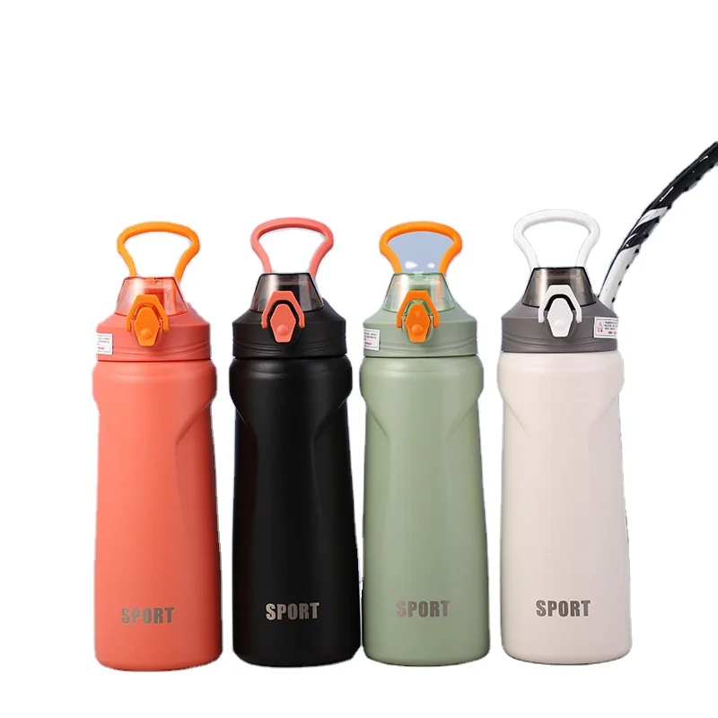 Large Capacity Plastic Spray Straw Cup 316 Stainless Steel  Cup Outdoor Travel Sports Custom Water Bottle
