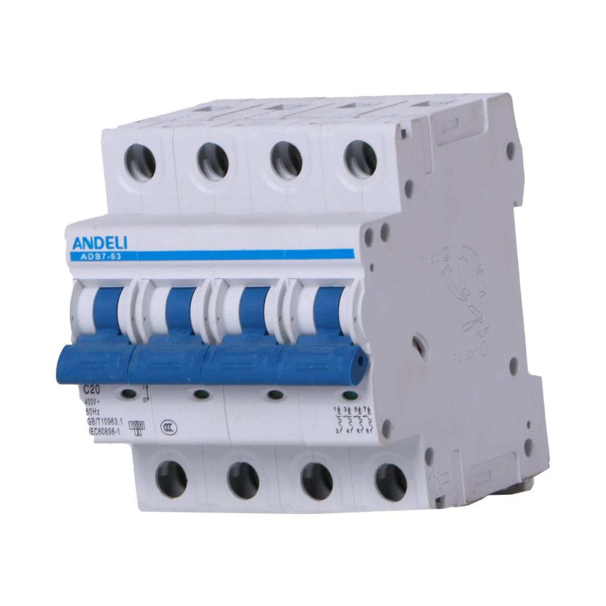 ANDELI mcb ADB7-63-4P mcb выключатели 80a 100a 125a dc Малогабаритный breaker4p