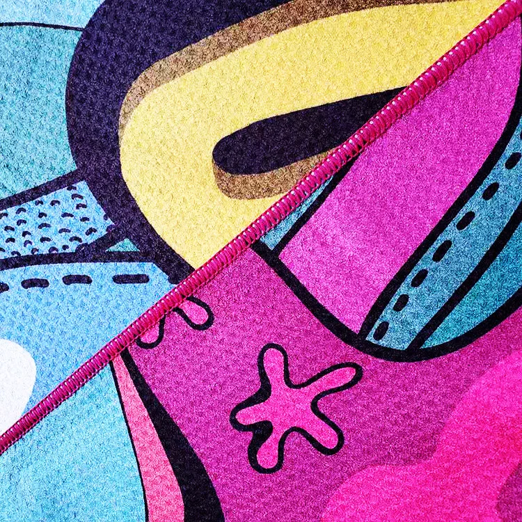 recycled fiber made waffle printed beach towel