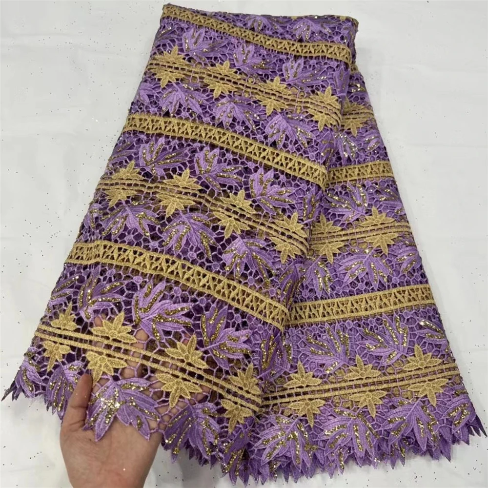 African lace lovely design high quality water soluble ladies skirt fabric wholesale good price 5 yards guipure lace