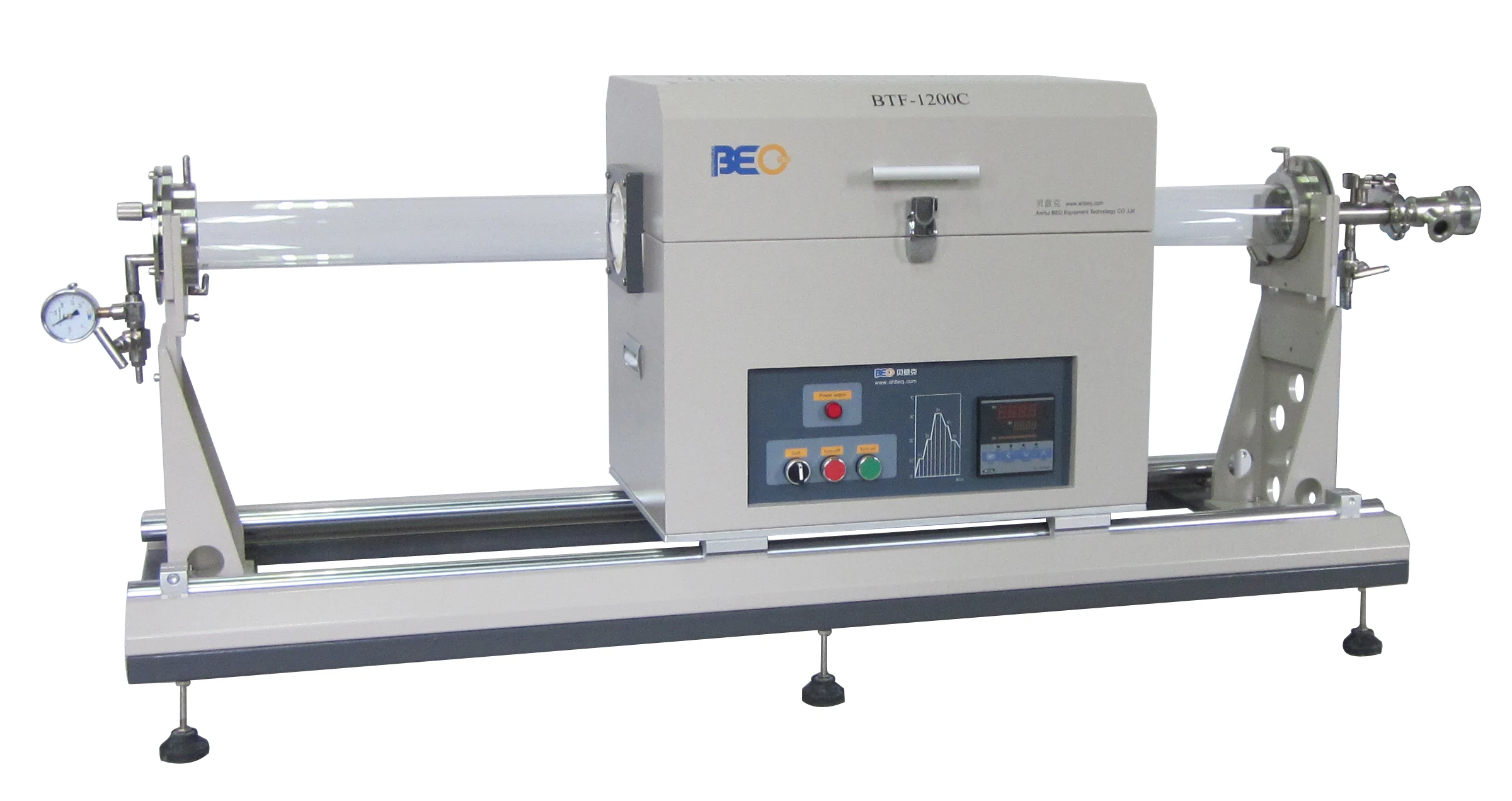 Slide rail 1200C 3 heating zone tube furnace