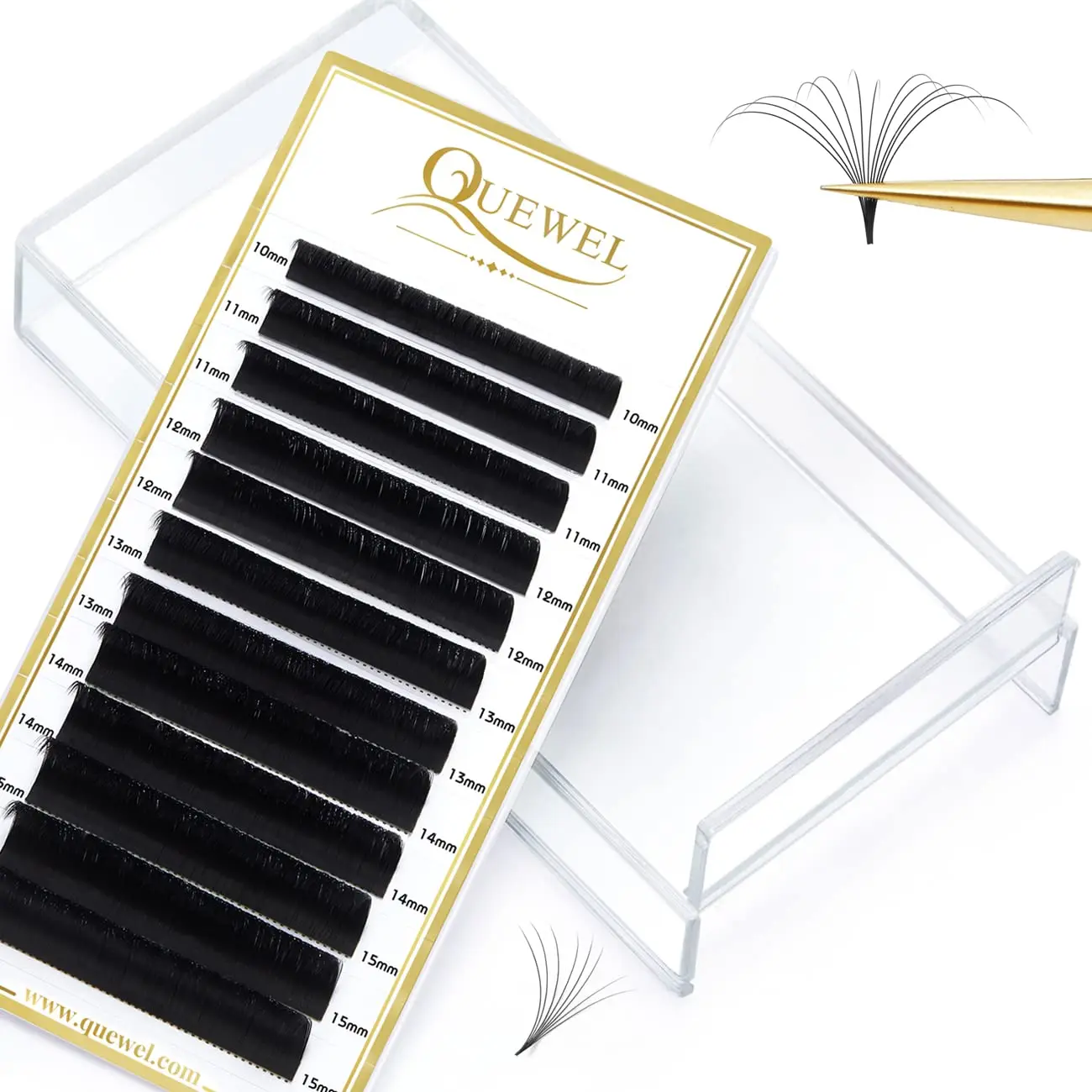 Wholesale self fanning dark black easy fan lash trays customize rapid blooming russian easy fan cashmere lash extension trays