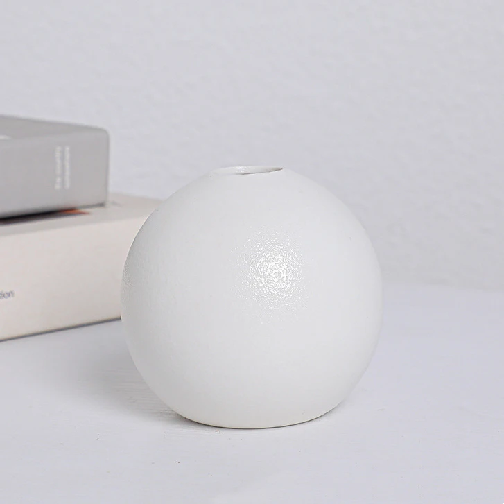 High Quality Nordic Ball Shape Modern Simple Design Ceramic Vase For Home Decoration And Wedding Porcelain Flower Vases