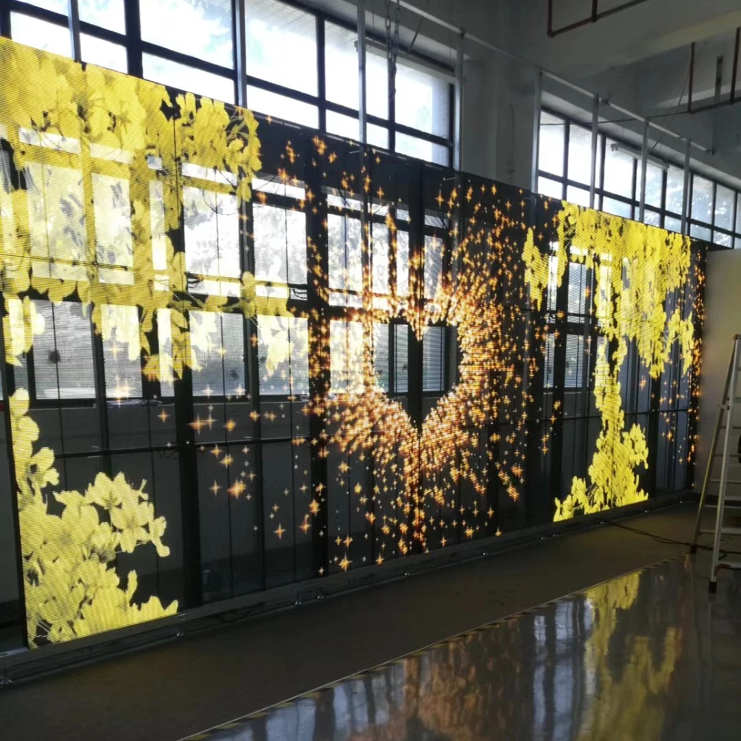 LED Screen Transparent Thin Professional High Brightness Transparent Smart Curtain LED Screen