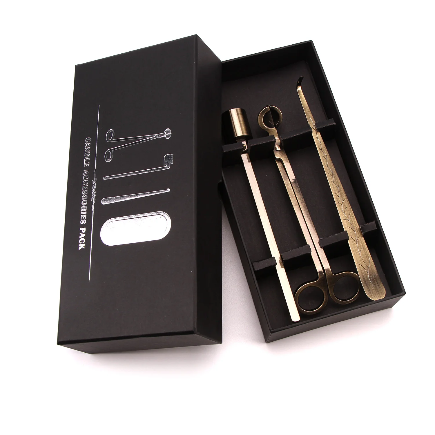 Hot Selling Custom Luxury Black Bronze Copper Fire Extinguishing Cover Wick Trimmer With Customized Logo Box For Home