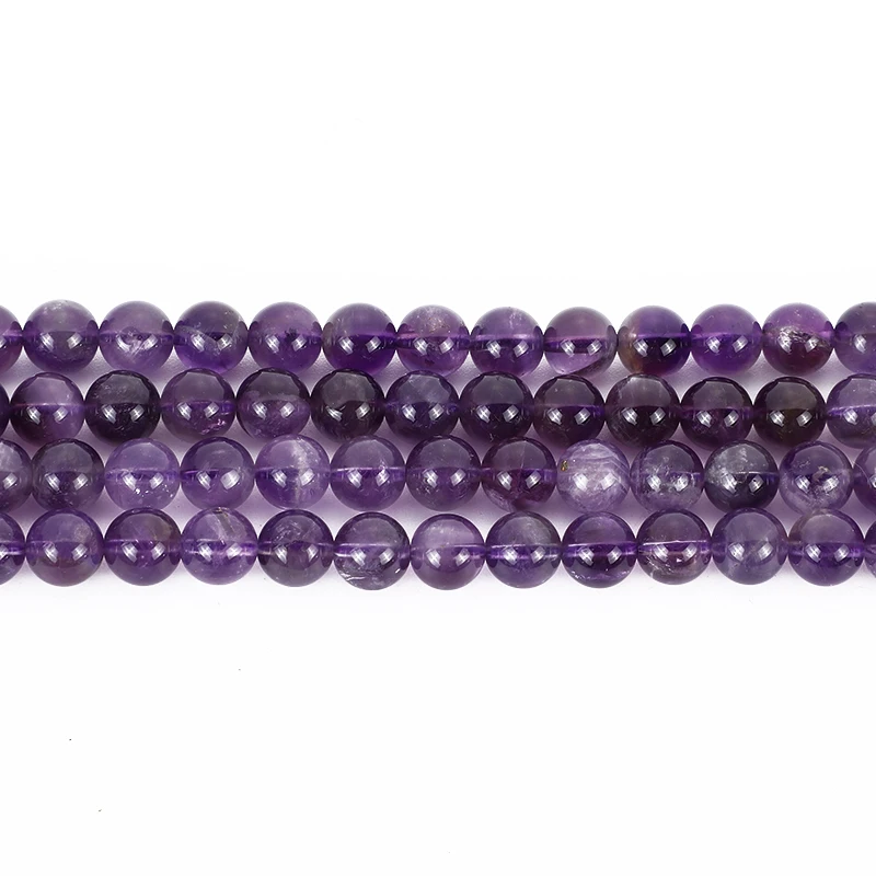 
High quality crystals healing stones grade A Natural purple amethyst stone round beads in bulk for DIY jewelry making (YSA030) 