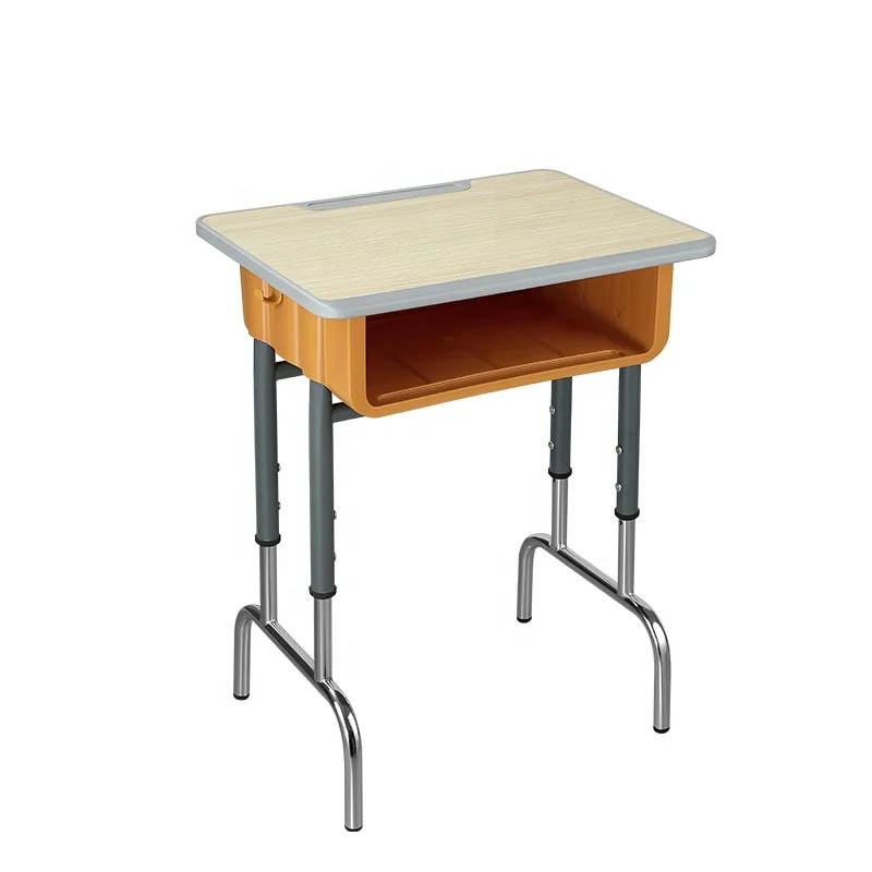 School Furniture Student Table and Chair Adjustable Kids School Desk and Chair Set Class Room Plastic Single Student Desk