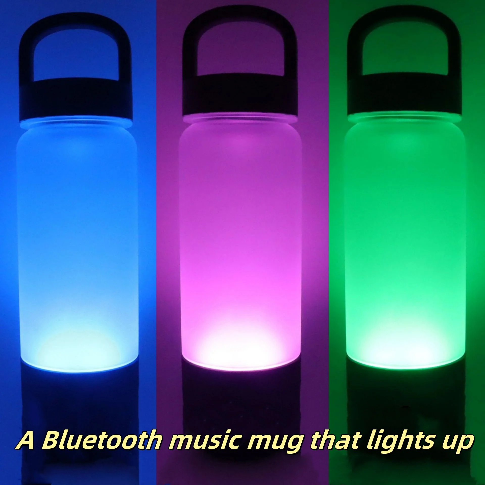 560ml Multifunctional Smart Sports Water Cup Outdoor Bluetooth Audio Light Kettle Direct Drinking for Adults