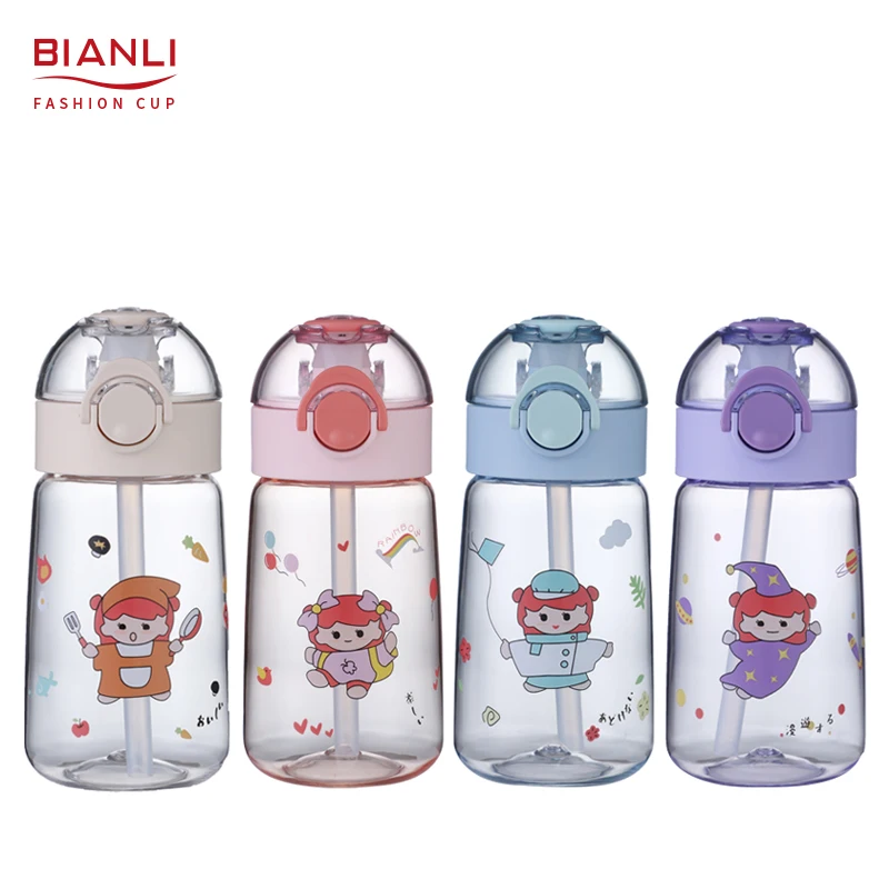 Eco Friendly Bodybuilding Designer Reusable Drinking Plastic Water Bottle For Kids Cartoon Print