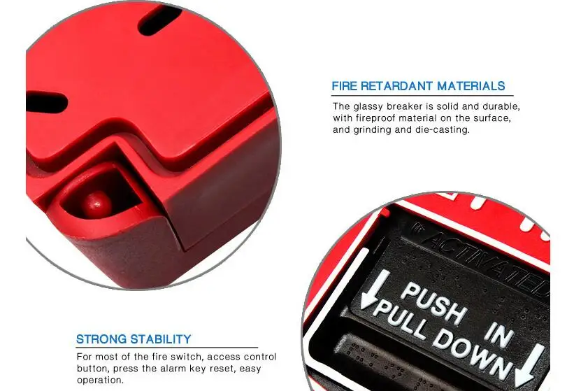 Factory Wholesale Emergency Door alarma de incendiosfire alarm detector Release Push Button Switch Manual Pull Down Emergency Bu