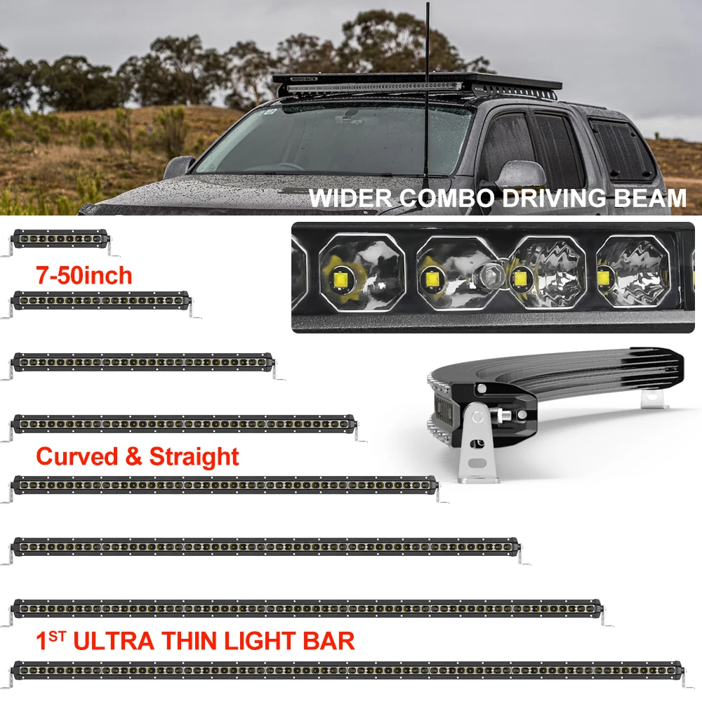 Single row slim 50 inch curved led light bar