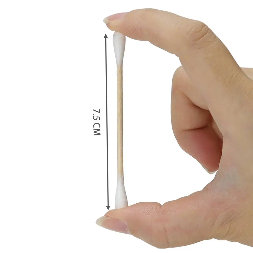 Cotton Swabs with Wooden Sticks Biodegradable Cotton Buds 100 pieces