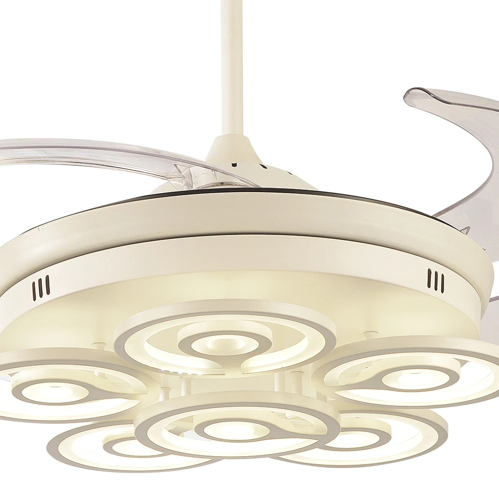 
46 Inch modern luxury led ceiling fan light gold ceiling fan with light led 