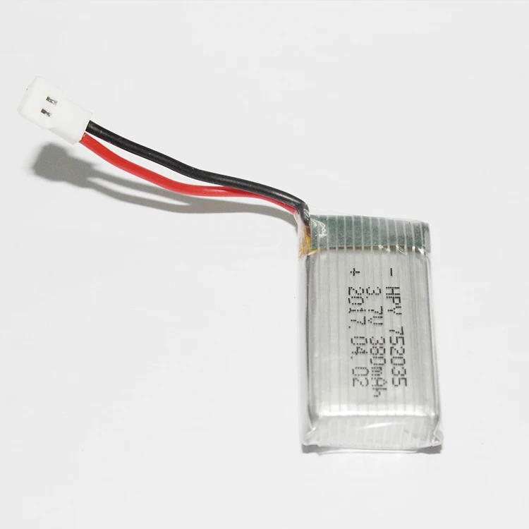 3.7V 752035 380mah 25C Lithium Polymer Battery Drone Lipo Battery 380mah Li-Ion Battery 752035 LiCoO2 Material