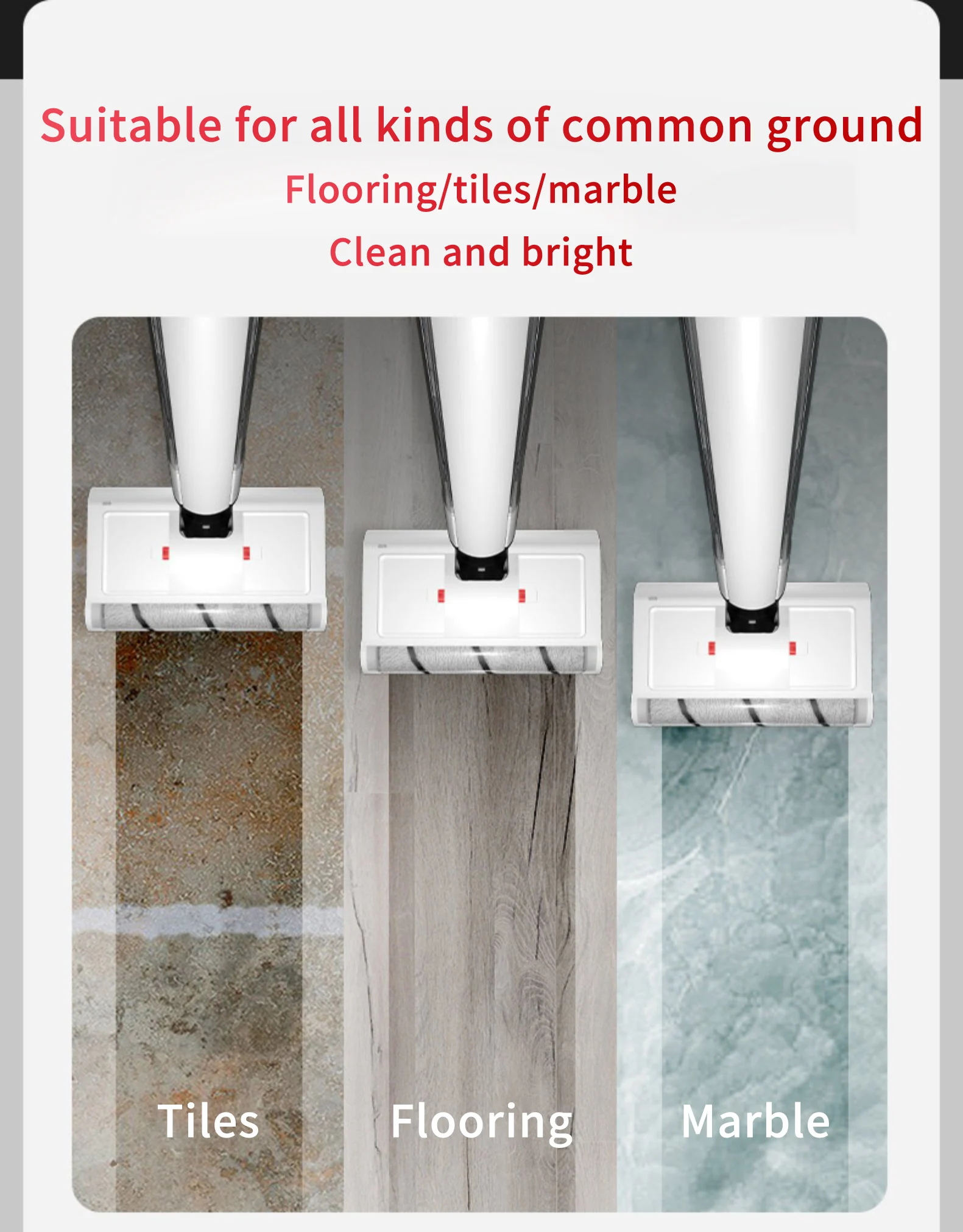 LANJI OEM LJ-GL01 Handheld Cordless Rechargeable Electric Stick Household Wet and Dry Floor Mop